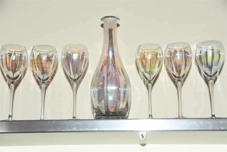 Tuscan Hand Blown Wine Glasses and Decanter