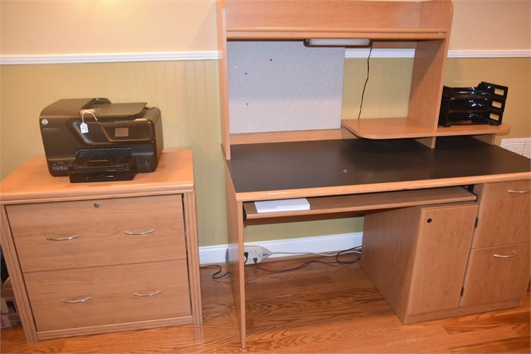 Desk and File Cabinet