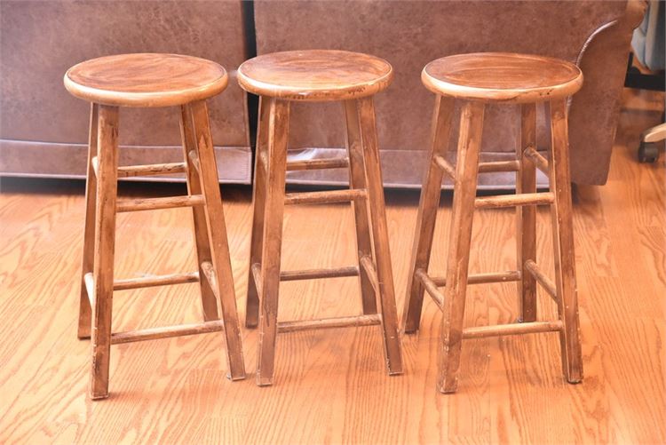 Three (3) Wooden Stools