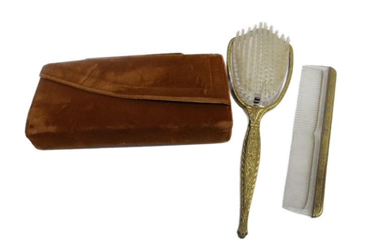 Vintage Handbag Comb and Brush