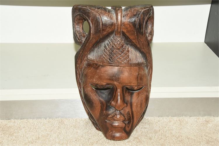 Vintage European Carved Wood Mask