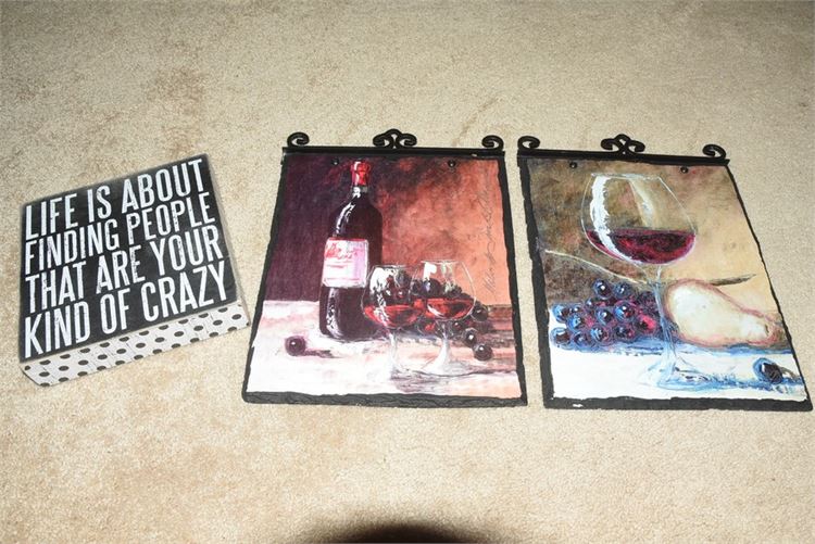 Slate Wine Themed Tiles and Decorative Sign