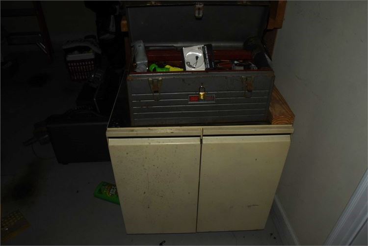 Cabinet With Tool Box and Contents