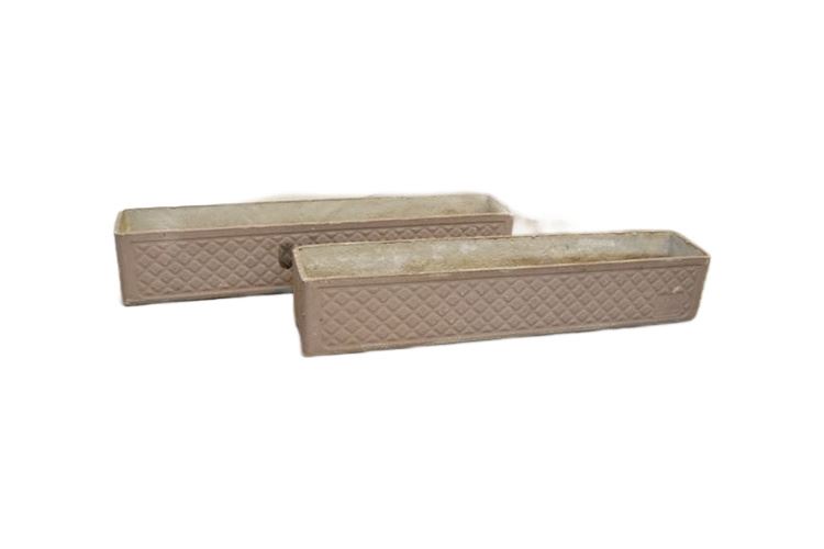 Pair  Quilted Trough Planter