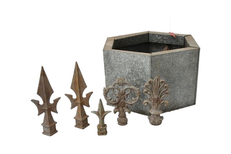 Group Decorative Pieces and Planter