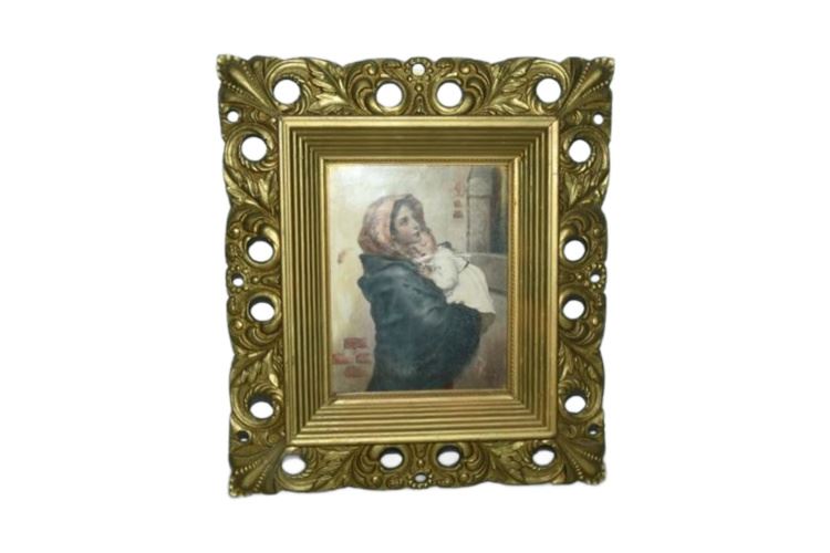 Portrait Of Woman With Child In Gilt Frame