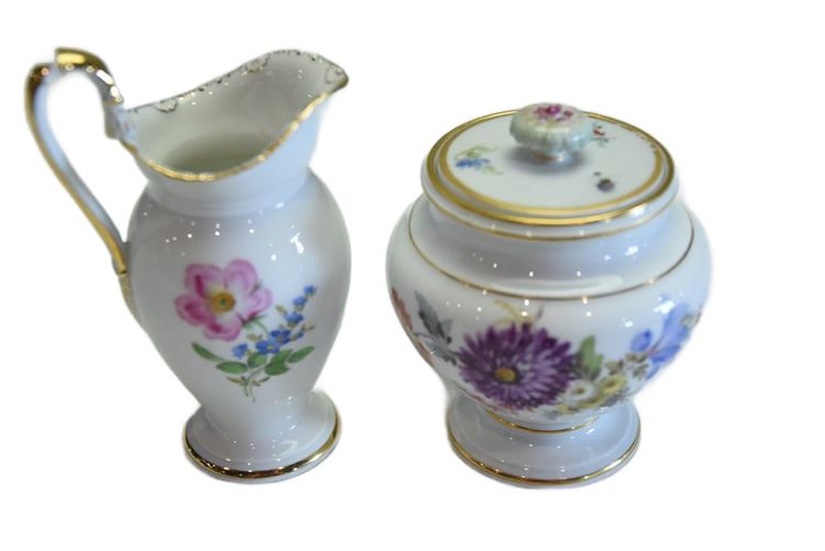 Meissen Porcelain Pitcher And Lidded Jar