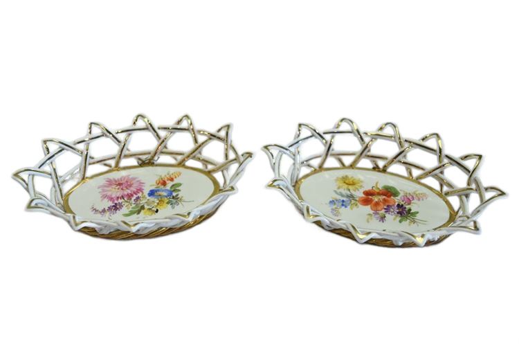 Two (2) Meissen Porcelain Baskets