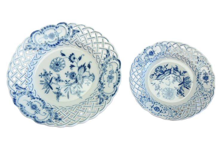 Two (2) Meissen Porcelain Reticulated Plates