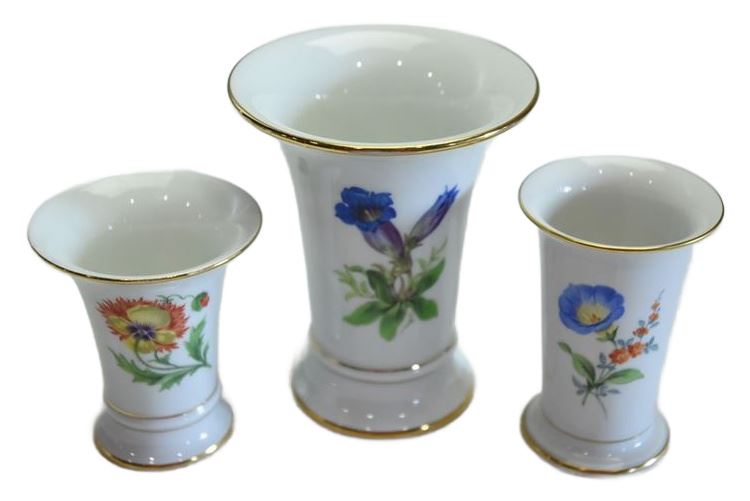 Three (3) Meissen Porcelain Vases