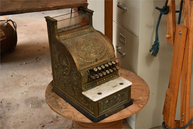 Antique National Bronze Ornate Cash Register