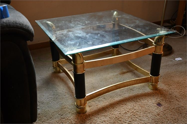 Deco Style Glass Top End Table