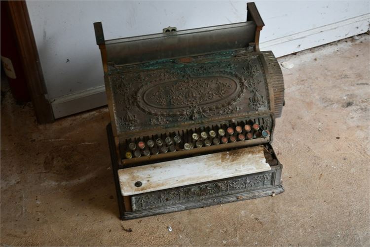 Antique National Bronze Ornate Cash Register