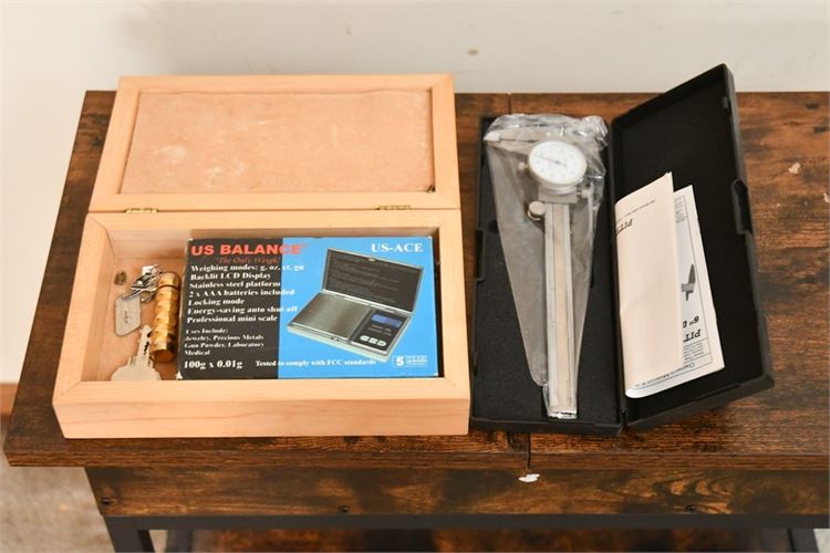 Caliper Scale and Decorative Wooden Box