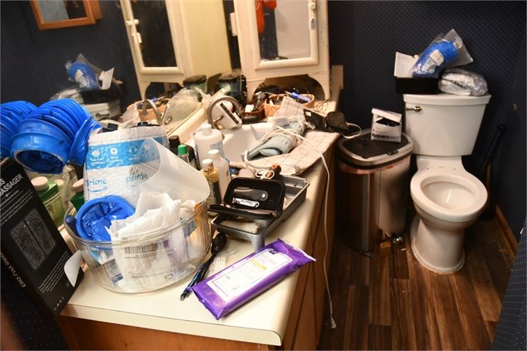 Contents Of Bathroom (White Cabinet Not Included)