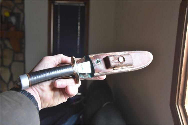Knife With Leather Sheath