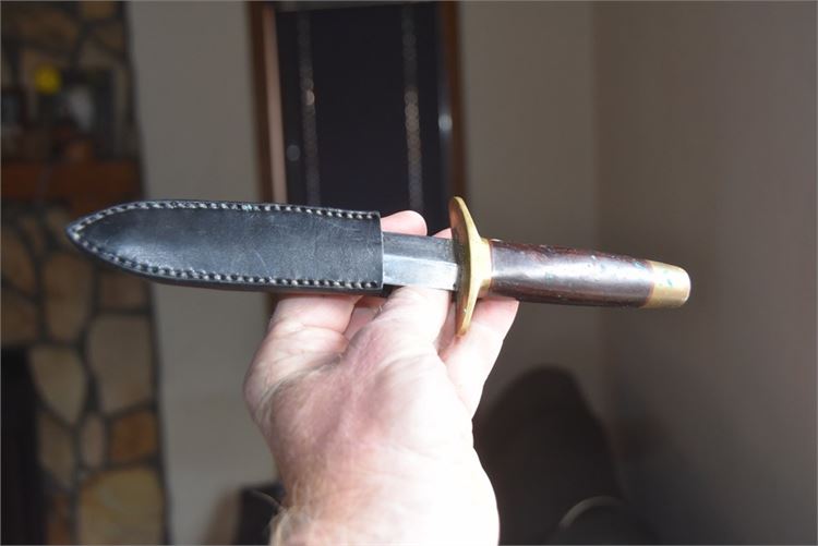 Knife With Leather Sheath