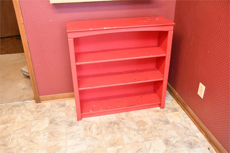 Red Painted Bookshelf