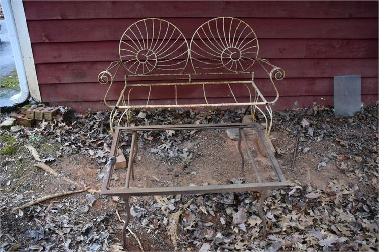 Metal Bench and Metal Table Base