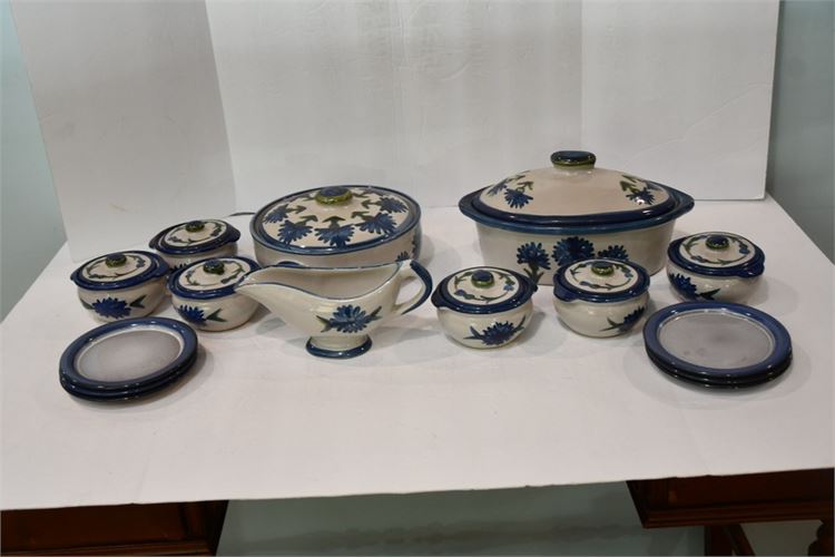 Group Vintage Glazed Pottery Partial Dish Service