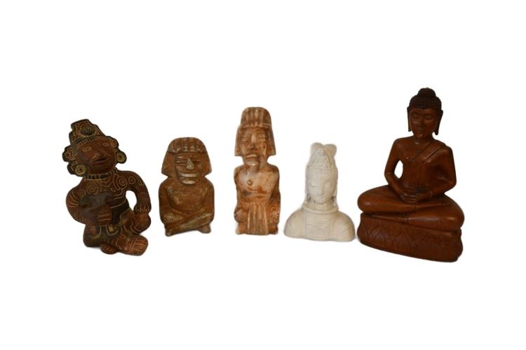 Group Carved Asian Figures