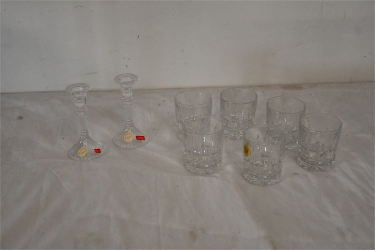Group Lenox Crystal Candle Holders and Drinks Glasses