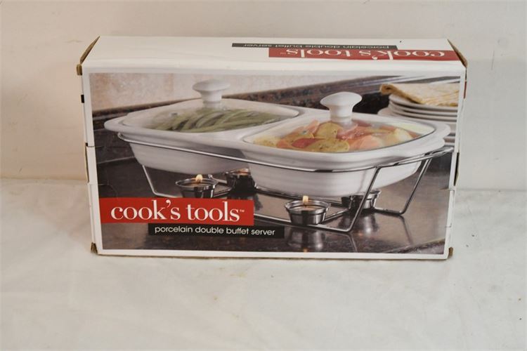 Cook's Tools 5pc. Porcelain Double Buffet Server
