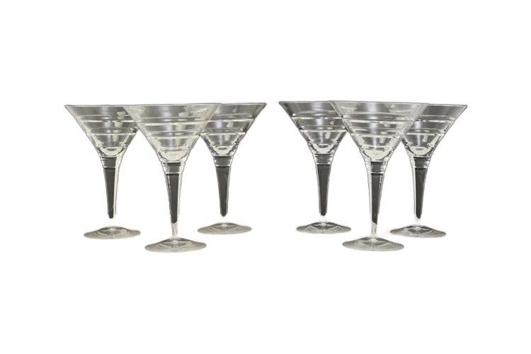 Six (6) Martini Glasses