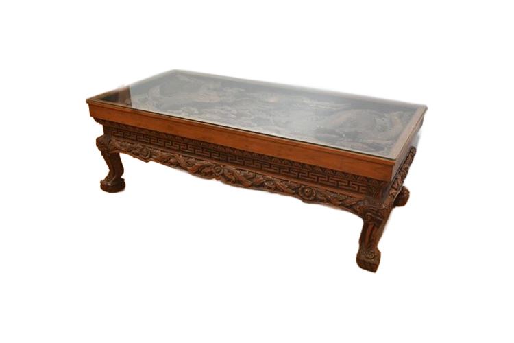 Heavily Carved Asian Table