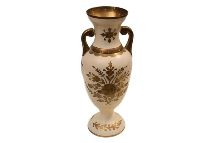 Vintage Etched Brass Urn