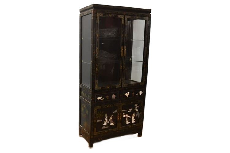 Chinese Black Lacquered Cabinet