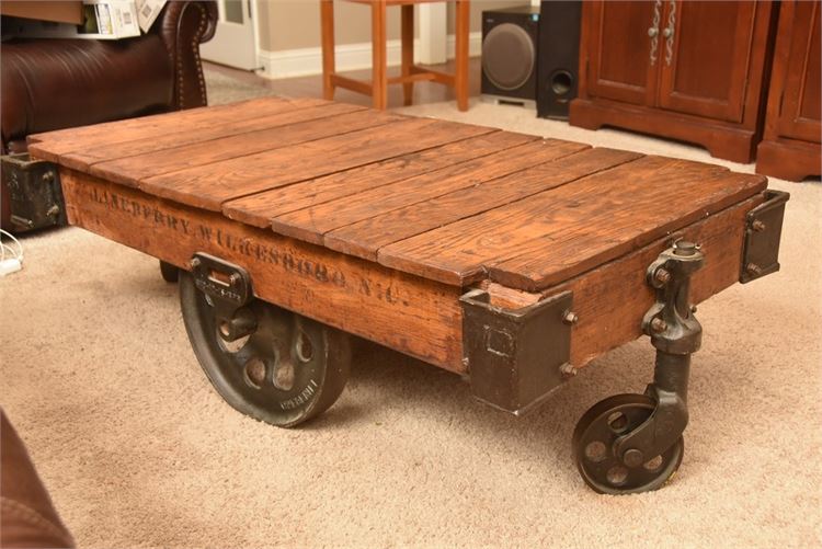 Vintage Railroad Cart Coffee Table