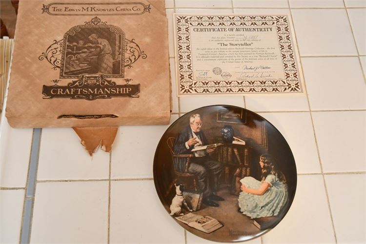 Vintage The Storyteller by Norman Rockwell Decorative Plate 1984 Limited Edition