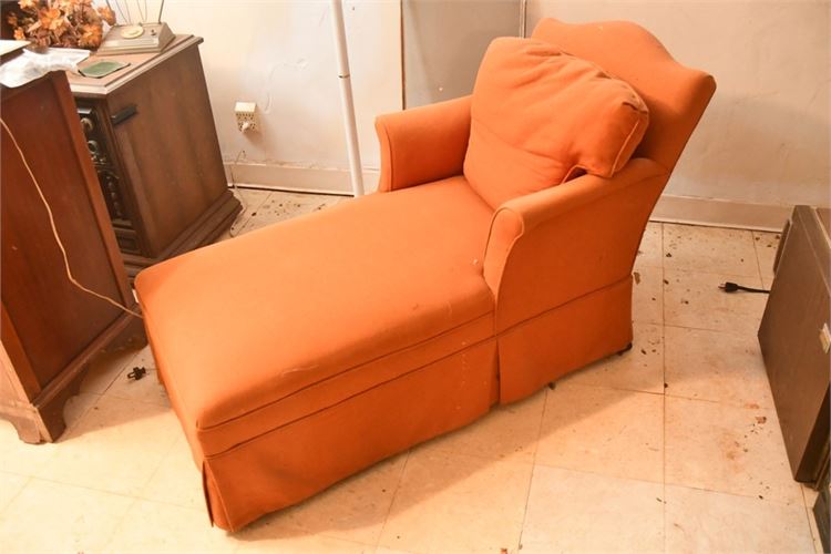 Vintage Orange Chaise Lounge