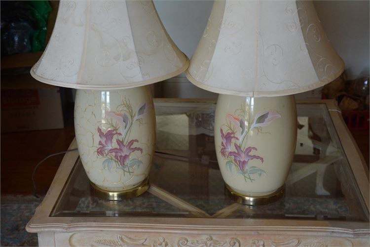 Pair Table Lamps With Shades