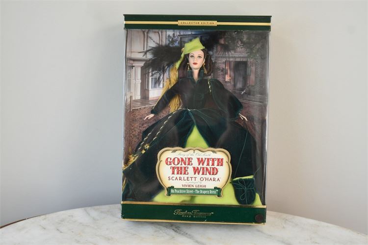 Scarlett O’Hara Barbie Doll Gone w/ Wind Curtain Dress in Box Mattel