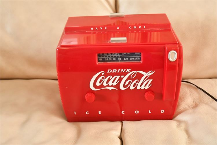 Vintage Coca-Cola Cooler Radio AM-FM Cassette Player Novelty Radio By Randix