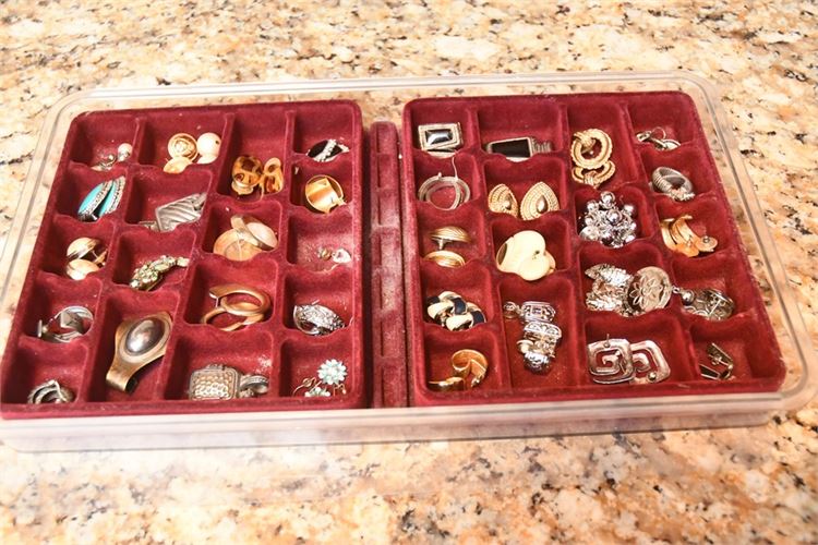 Group Vintage Costume Jewelry and Organizer