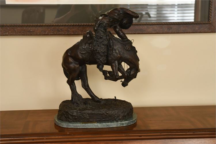 Contemporary 20th C. Frederick Remington bronze. "Rattlesnake".