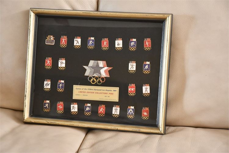 Framed Olympic Pin Collection