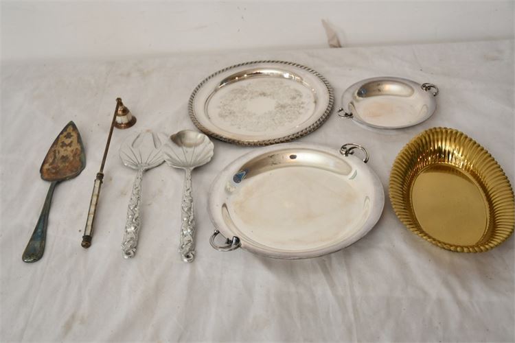 Group Service Items Including Silver-plated Pie Server