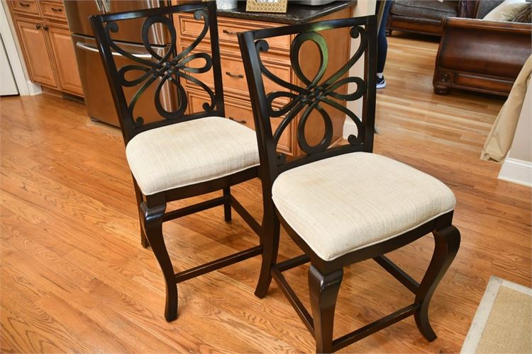 Pair Ribbon Back Accent Chairs