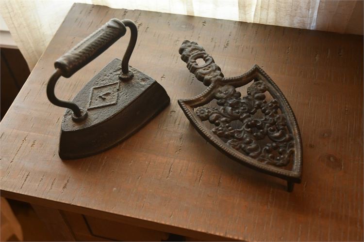 Antique Iron and Stand