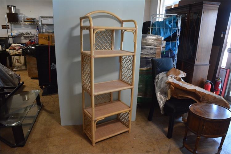 Chic Bamboo Rattan a Reed Etagere/Bookcase