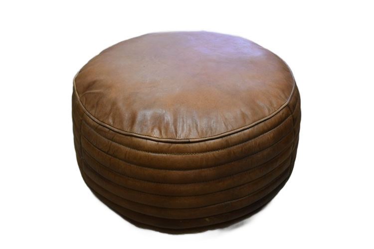 Leather Upholstered Pouf