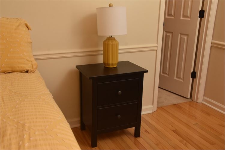 Two Drawer Bedside Chest and Table Lamp