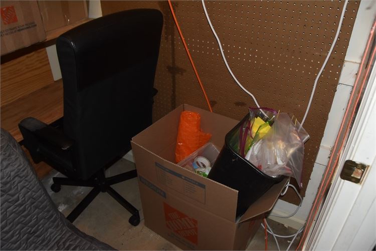 Desk Chair and Packing Supplies