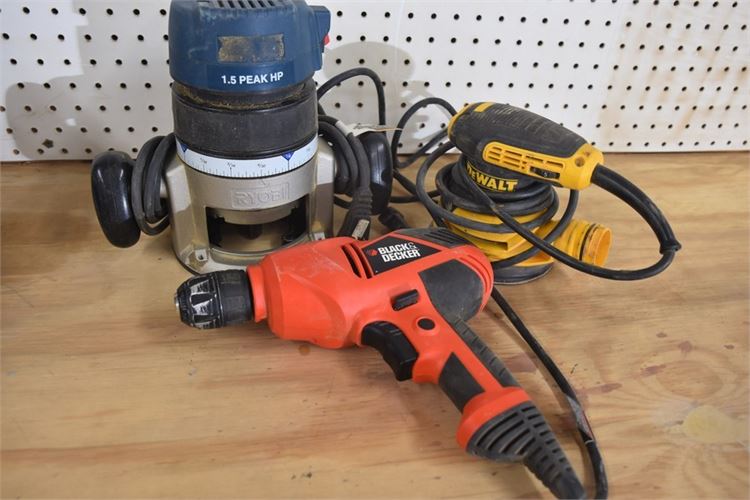Router Power Sander and Power Drill