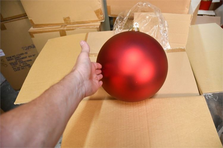 Large Quantity of Cases of large 10" ball Ornaments