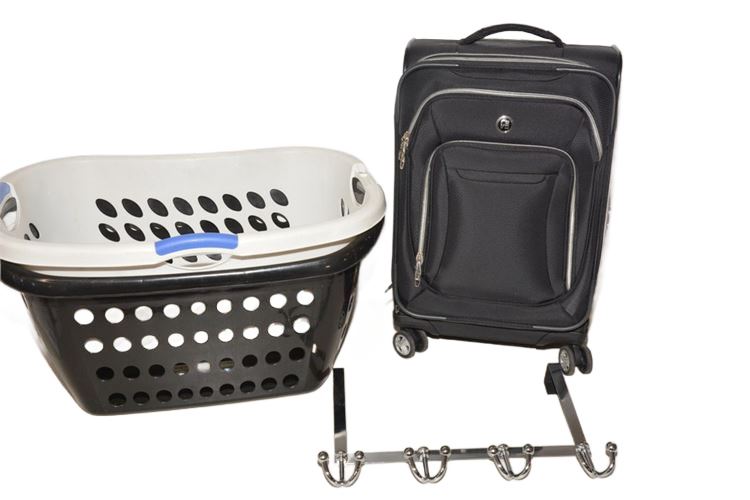Laundry Baskets Suitcase and Coat Rack